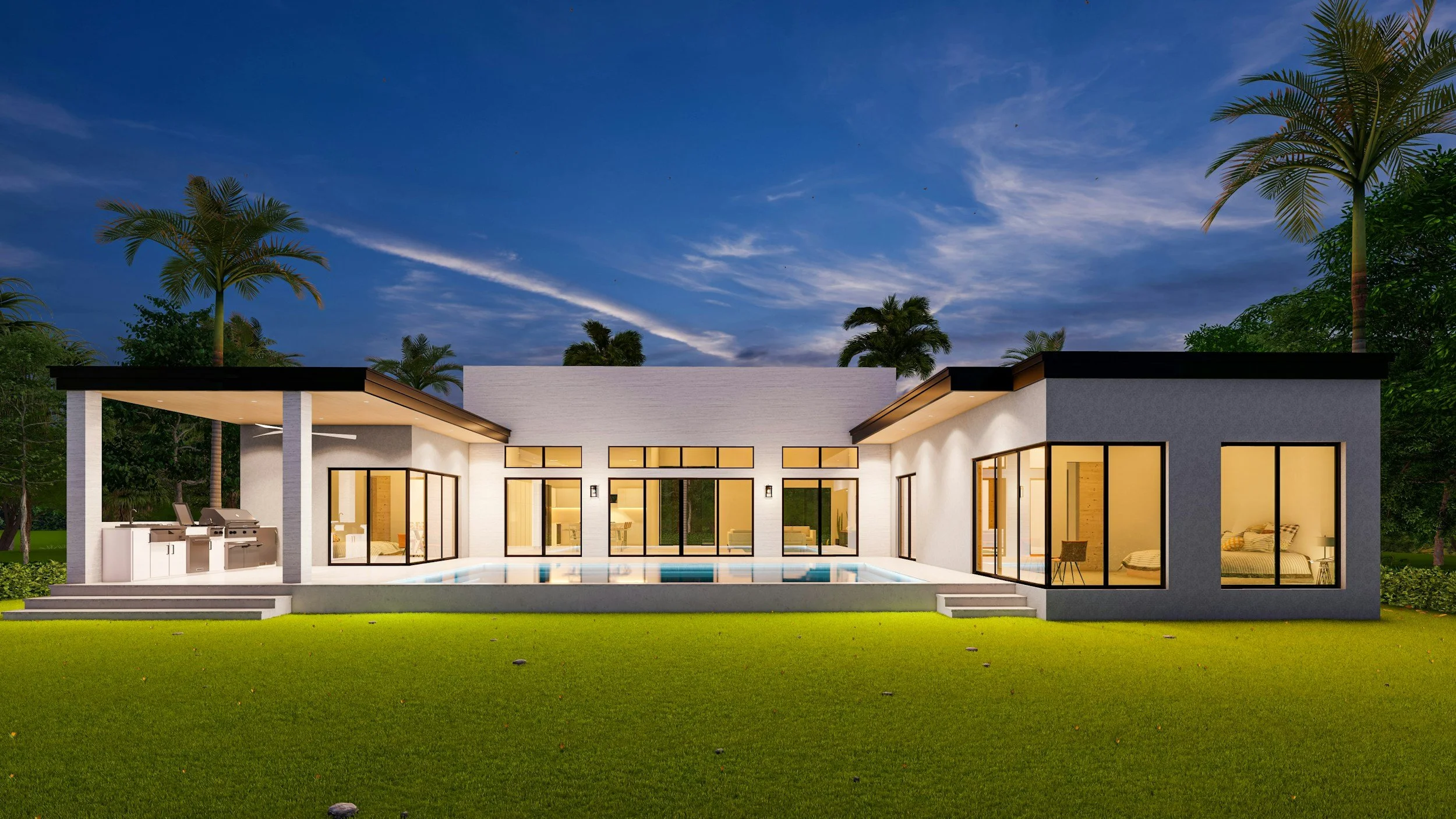 Modern Southwest Florida home with pool built by Rob The Builder Construction
